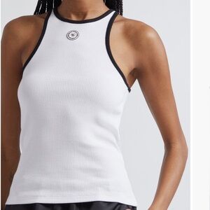 ⭐️BNWT🏷️SPORTY&RICH Tipped Ribbed Tank in White Size L